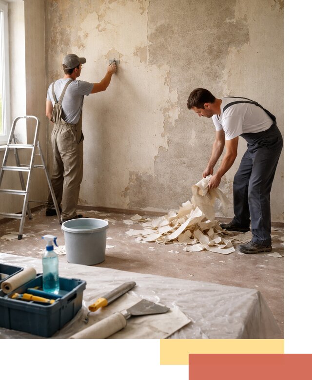 Снятие старых обоев в Карталах быстро и качественно