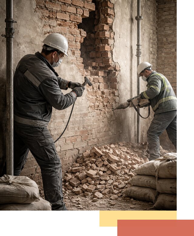 Демонтаж кирпичных стен в Карталах быстро и безопасно