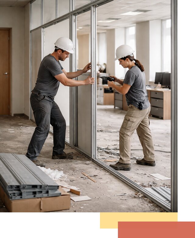 Демонтаж алюминиевых перегородок в Карталах быстро и аккуратно