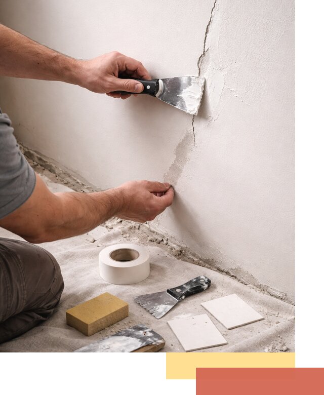 Заделка трещин и сколов в стенах и потолках в Карталах