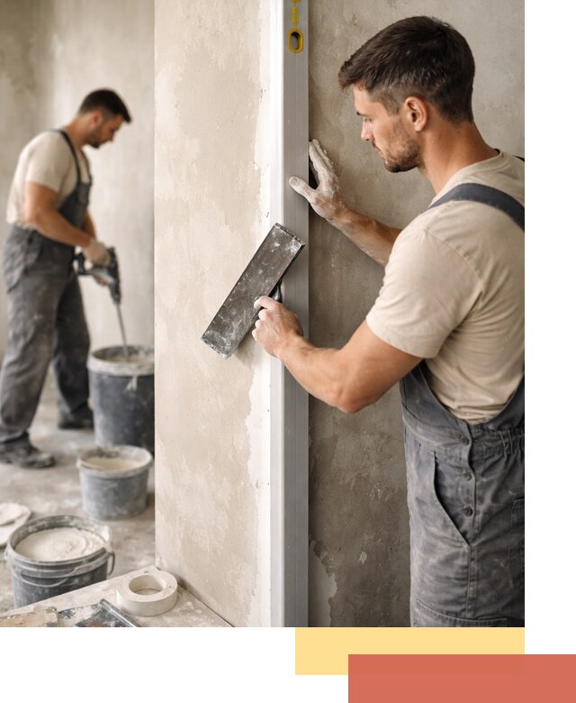 Выведение углов стен в Карталах: монтаж и оштукатуривание