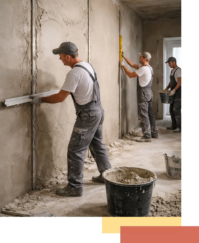 Штукатурка стен по маякам в Карталах — точная и ровная поверхность