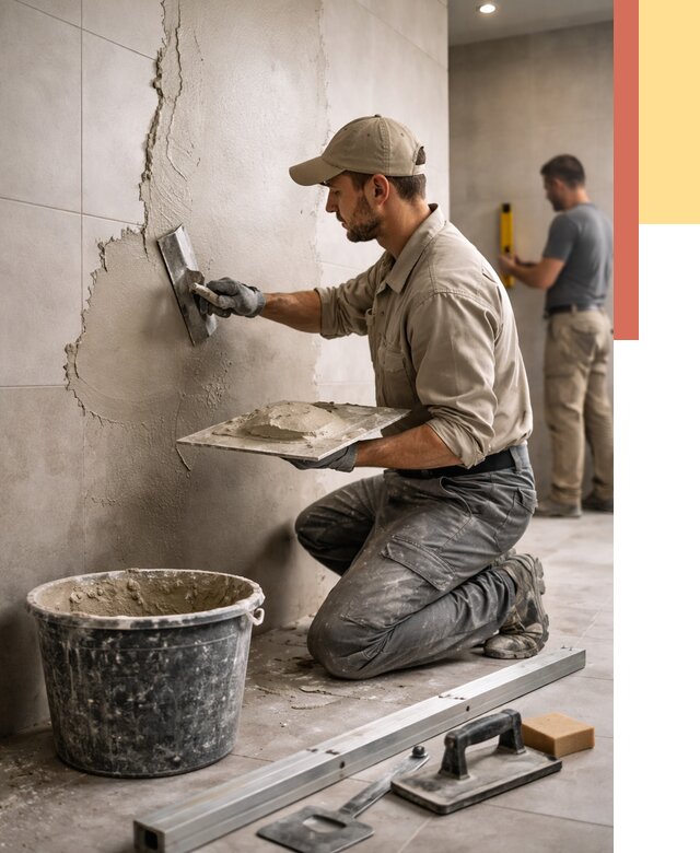 Штукатурка стен в ванной в Карталах от 4694 руб./м² — выравнивание под ключ | ОТДЕЛОЧНИК-Крт