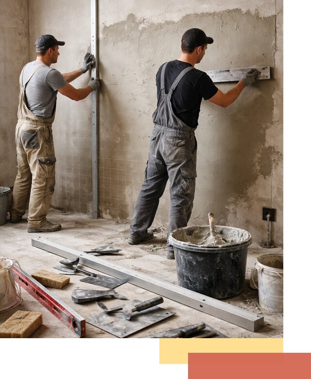 Профессиональная штукатурка стен под плитку в Карталах