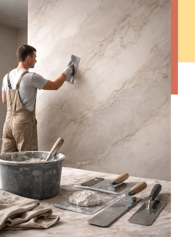 Декоративная штукатурка под мрамор в Карталах от 2921 руб./м² — быстро и недорого | ОТДЕЛОЧНИК-Крт