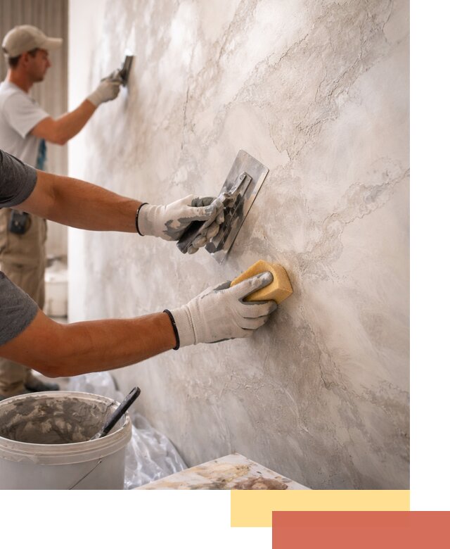 Декоративная штукатурка под мрамор в Карталах для стен и потолков