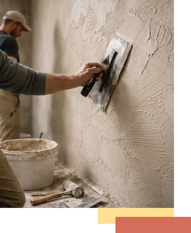 Фактурная штукатурка стен в Карталах — монтаж, отделка, реставрация