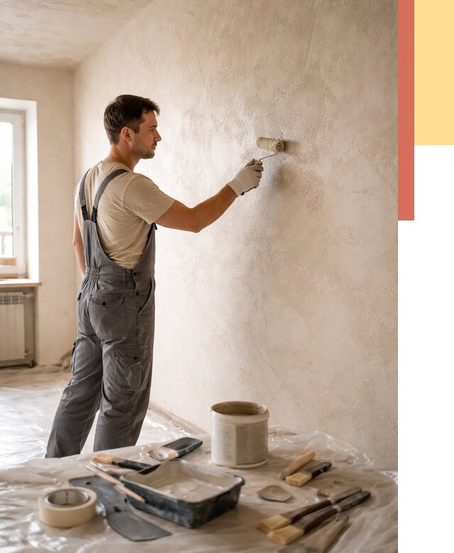 Нанесение лессирующей краски по декоративке в Карталах от 1825 руб. | ОТДЕЛОЧНИК-Крт