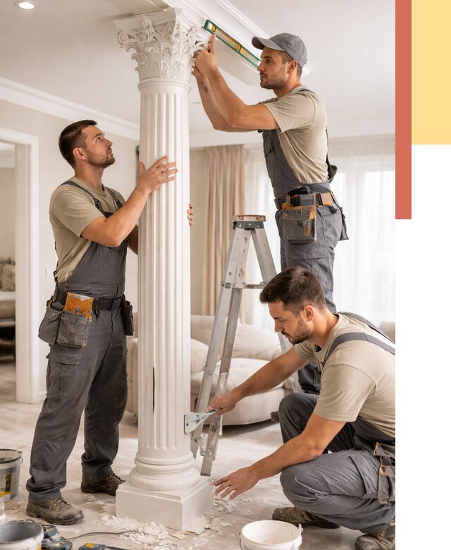 Установка декоративных колонн в Карталах от 12517 руб. под ключ | ОТДЕЛОЧНИК-Крт