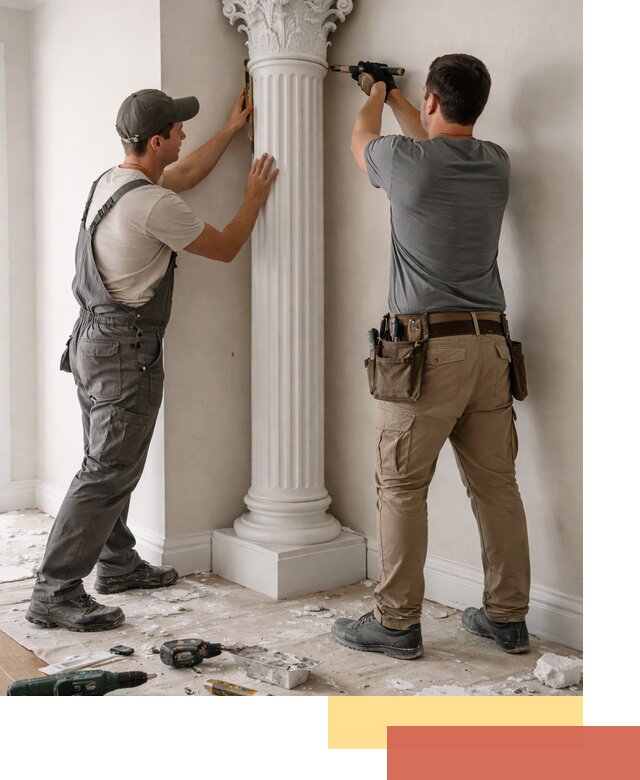 Установка декоративных колонн в Карталах под ключ