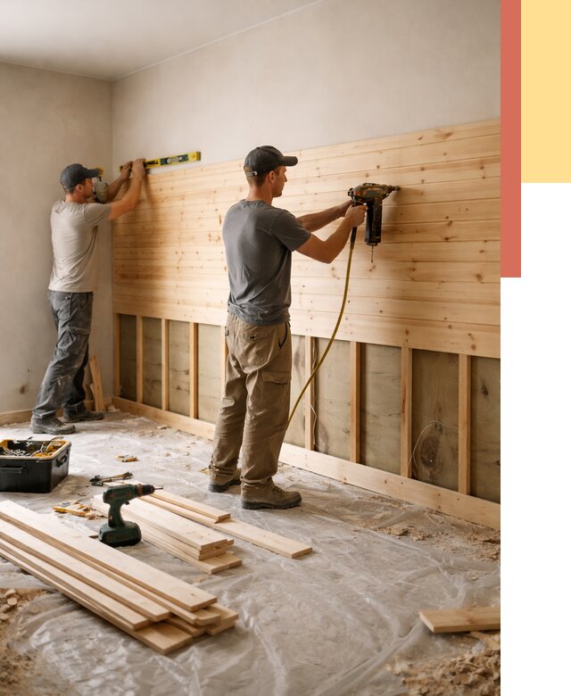 Монтаж деревянной вагонки на стены в Карталах от 7823 руб. | Услуги монтажа вагонки | ОТДЕЛОЧНИК-Крт