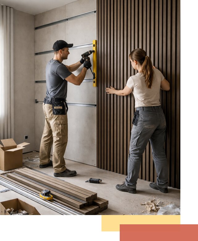 Монтаж реечных панелей на стены в Карталах