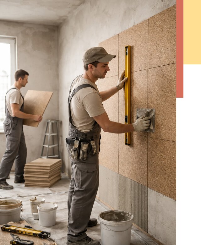 Монтаж пробковых панелей на стены в Карталах от 3651 руб. — ОТДЕЛОЧНИК-Крт