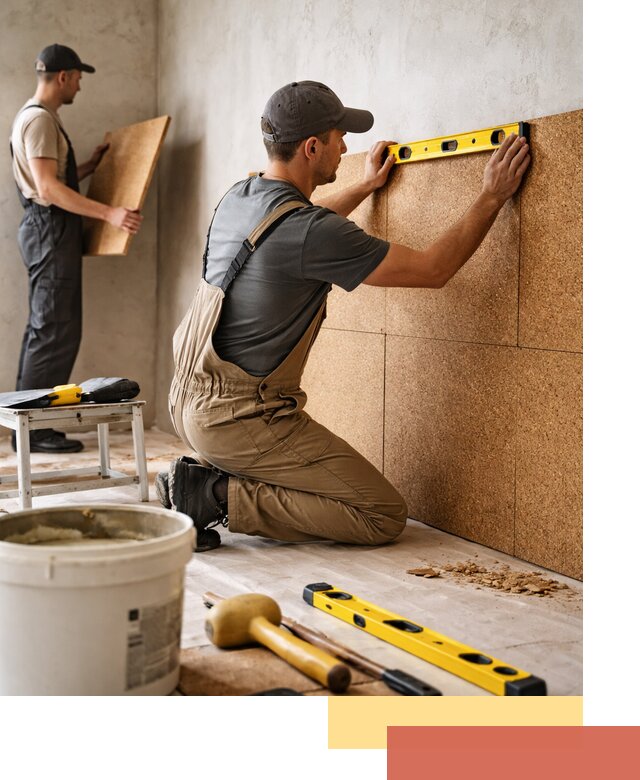 Монтаж пробковых панелей на стены в Карталах быстро и качественно