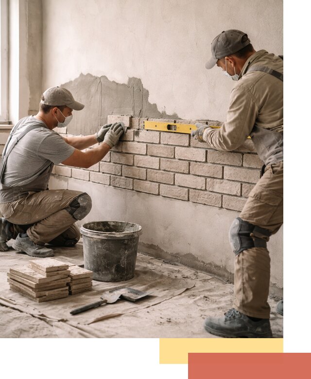 Монтаж декоративного кирпича профессионально в Карталах