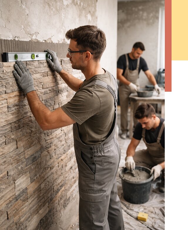 Монтаж искусственного камня в Карталах от 4694 руб. под ключ | ОТДЕЛОЧНИК-Крт