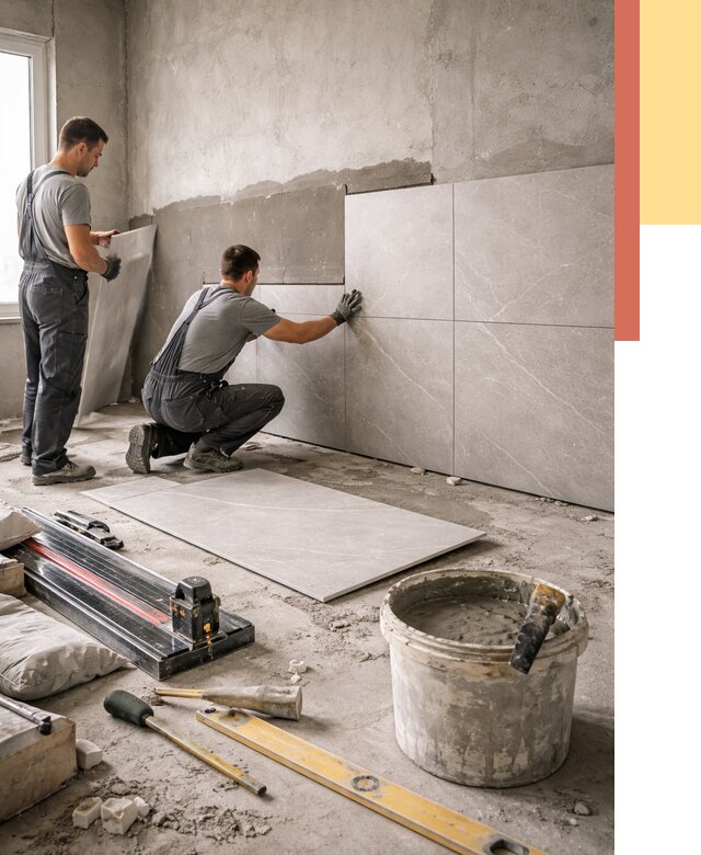 Облицовка стен керамогранитом в Карталах от 4381 руб./м² — услуги под ключ | ОТДЕЛОЧНИК-Крт