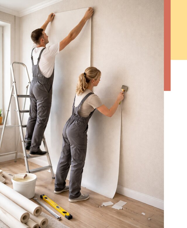 Поклейка флизелиновых обоев в Карталах от 6259 руб. | Быстро и недорого — ОТДЕЛОЧНИК-Крт