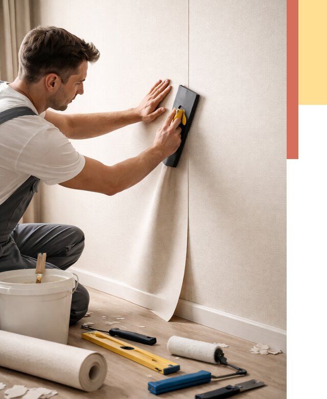 Поклейка виниловых обоев в Карталах от 4694 руб. | Быстро и недорого — ОТДЕЛОЧНИК-Крт