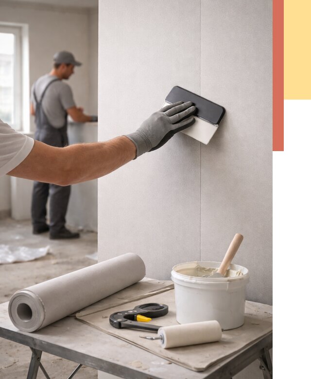 Поклейка обоев под покраску в Карталах от 3651 руб. за м2 | ОТДЕЛОЧНИК-Крт