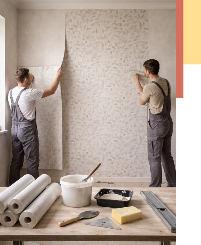 Поклейка обоев с подбором рисунка в Карталах от 3651 руб. | ОТДЕЛОЧНИК-Крт - быстро и недорого