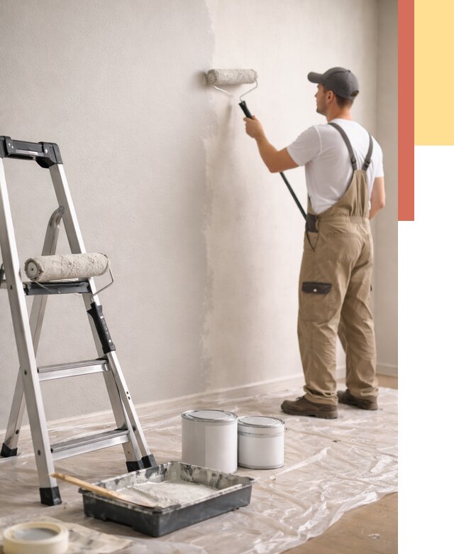 Покраска стен латексной краской в Карталах от 4694 руб. за м2 | ОТДЕЛОЧНИК-Крт