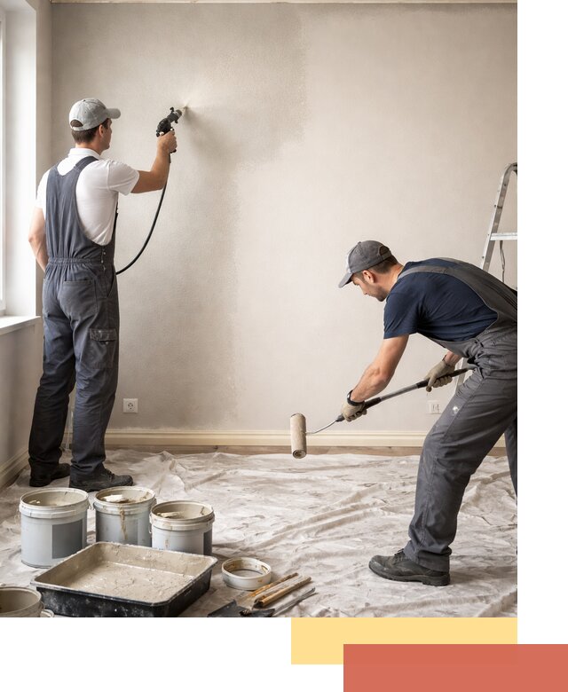 Покраска стен моющейся краской и защита поверхностей в Карталах