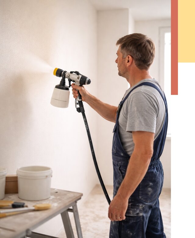 Покраска стен краскопультом в Карталах от 7823 руб. — механизированная покраска | ОТДЕЛОЧНИК-Крт