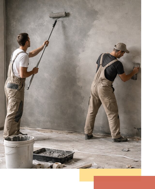 Покраска стен под бетон в Карталах профессионально и недорого