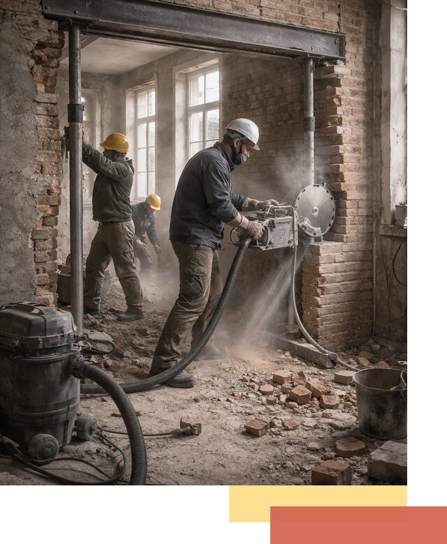 Прорезка проема в стене под дверной или оконный проем в Карталах