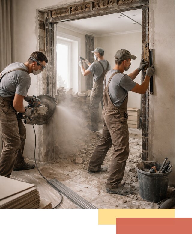 Расширение дверного проема под установку новой двери в Карталах