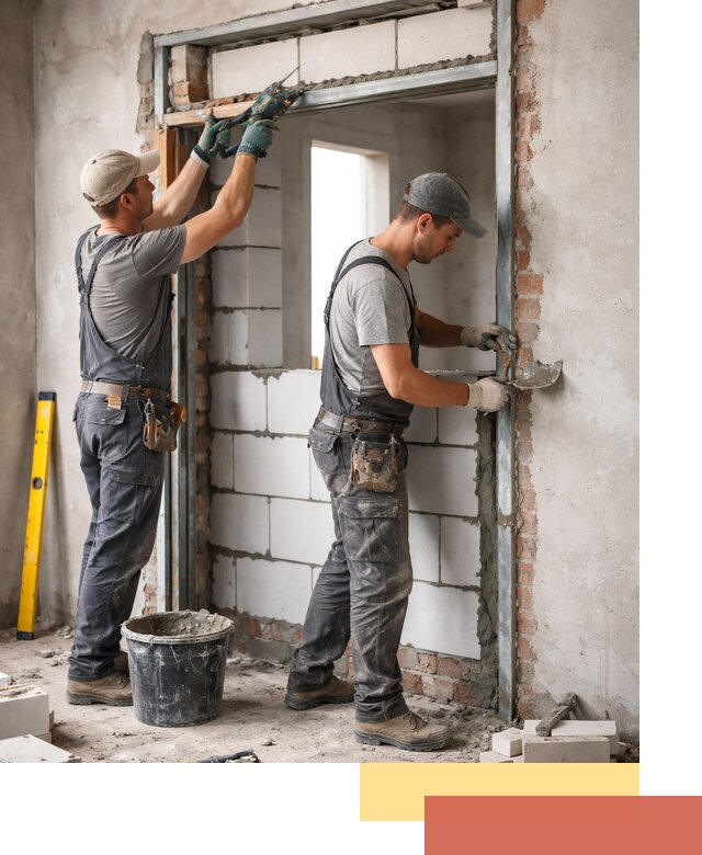 Закладка дверного проема под ключ в Карталах: демонтаж, монтаж, отделка