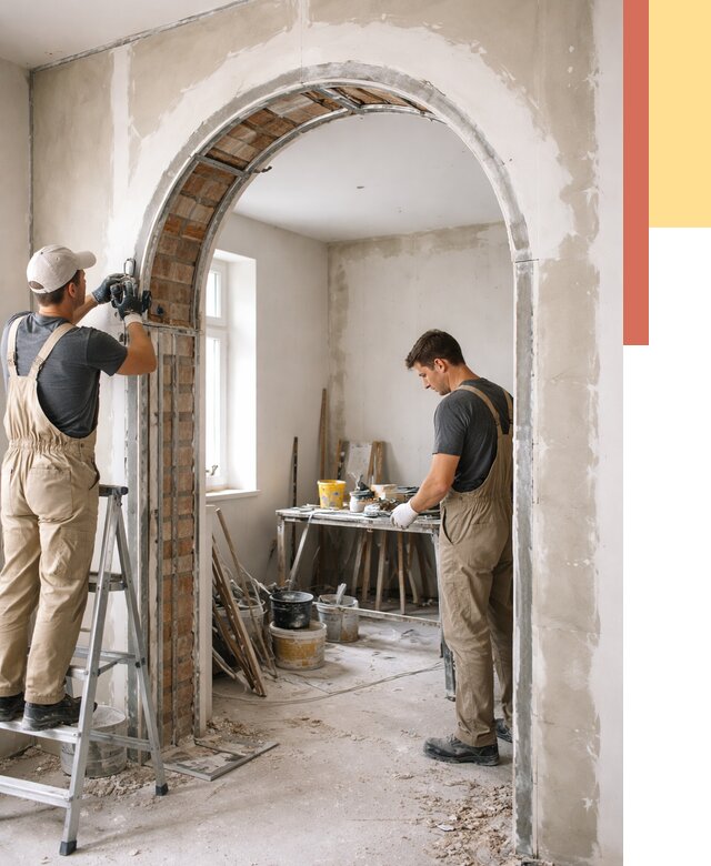 Устройство арочного проема в Карталах от 9909 руб. под ключ — быстро и недорого | ОТДЕЛОЧНИК-Крт