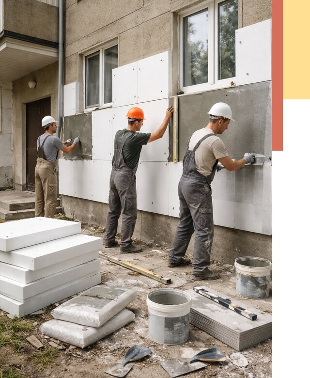 Утепление стен пенопластом в Карталах от 1825 руб. — недорого и под ключ | ОТДЕЛОЧНИК-Крт