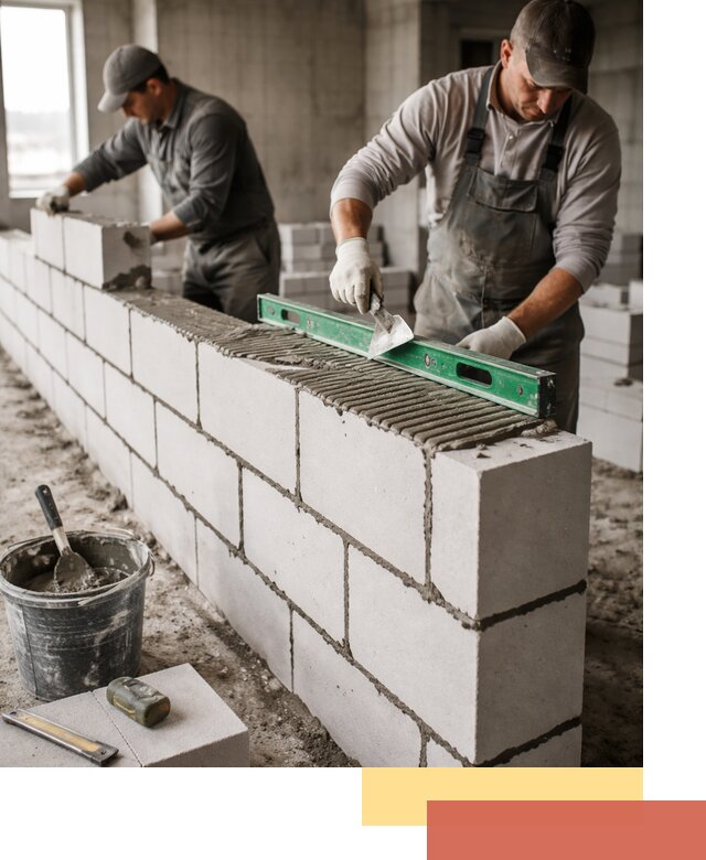 Кладка перегородок из газобетона в Карталах быстро и качественно