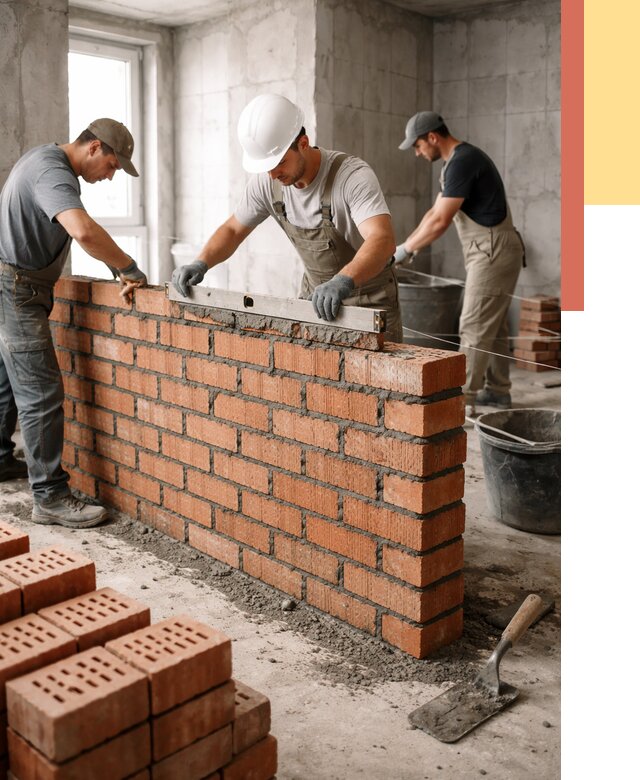 Кладка перегородок из кирпича в Карталах от 3651 руб. за м² | ОТДЕЛОЧНИК-Крт