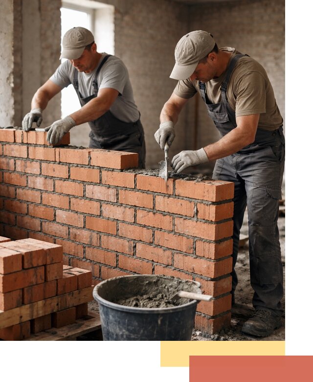 Кладка кирпичных перегородок под ключ в Карталах