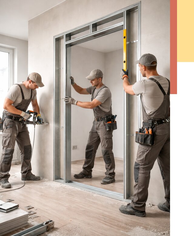 Устройство дверного проема в перегородке в Карталах от 4694 руб. под ключ | ОТДЕЛОЧНИК-Крт