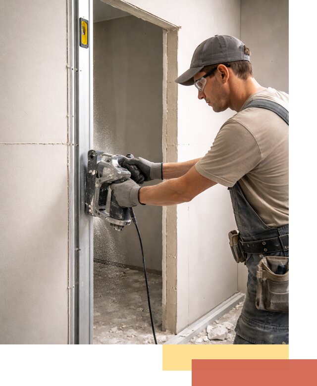 Устройство дверного проема в перегородке в Карталах