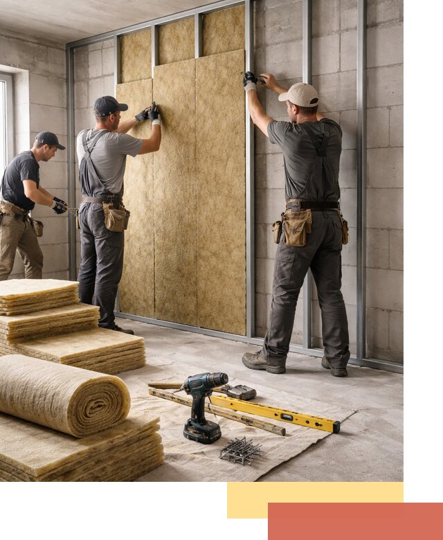 Шумоизоляция перегородок из блоков в Карталах — монтаж и защита шумоизоляцией