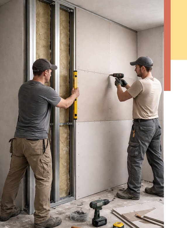 Монтаж двухслойной перегородки из гипсокартона в Карталах от 1512 руб. | ОТДЕЛОЧНИК-Крт