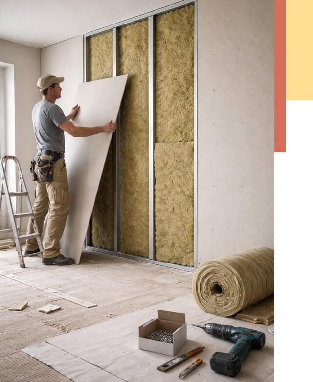 Перегородка из гипсокартона с шумоизоляцией в Карталах от 3254 руб. | ОТДЕЛОЧНИК-Крт