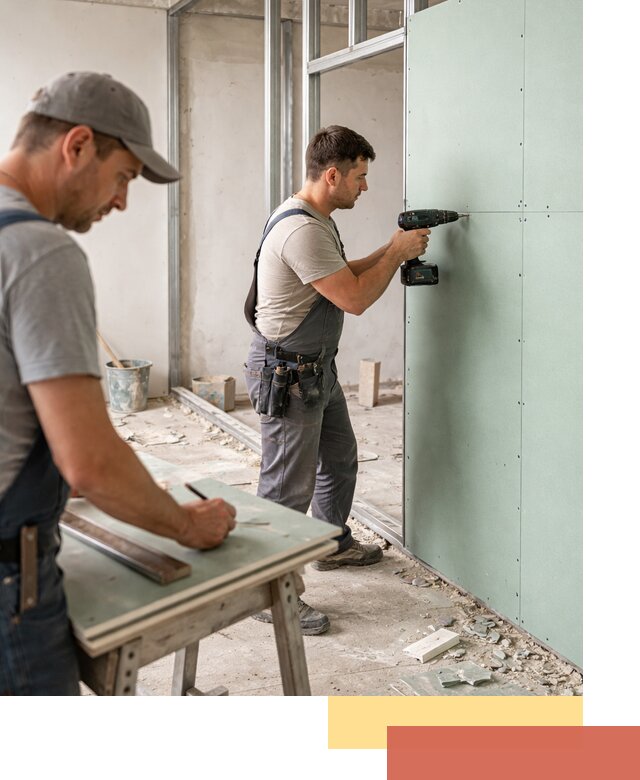 Перегородки из влагостойкого гипсокартона под ключ в Карталах