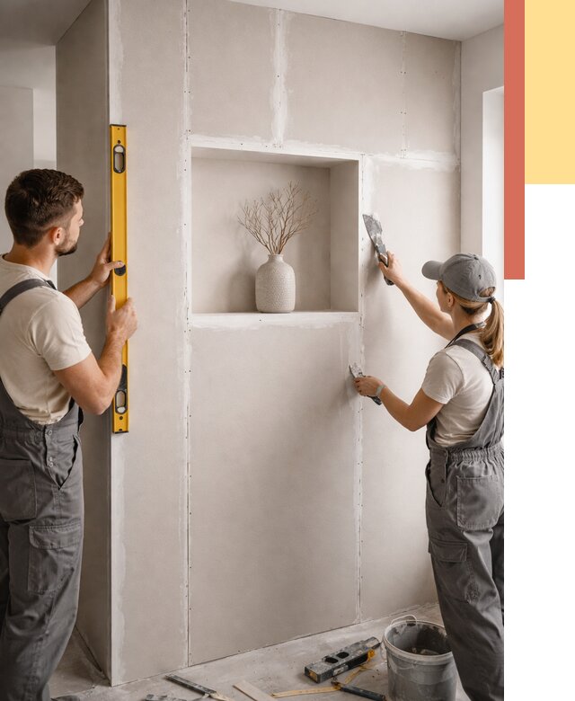 Перегородка из гипсокартона с нишей в Карталах от 3390 руб. под ключ | ОТДЕЛОЧНИК-Крт