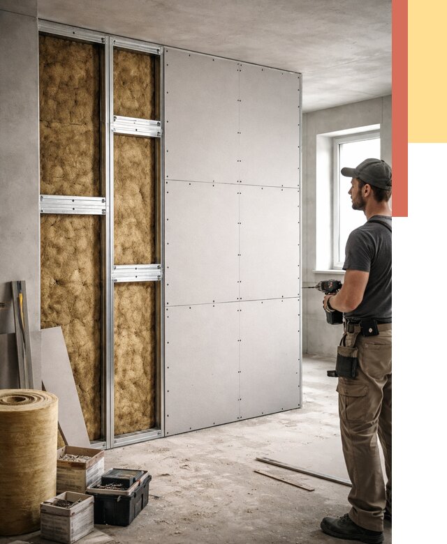 Усиленная перегородка под навеску в Карталах от 13352 руб. — монтаж под ключ | ОТДЕЛОЧНИК-Крт