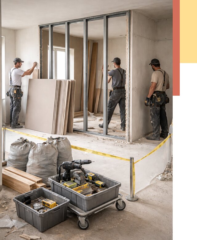 Перенос гипсокартонной перегородки в Карталах под ключ от 4694 руб. | Демонтаж и монтаж – ОТДЕЛОЧНИК-Крт