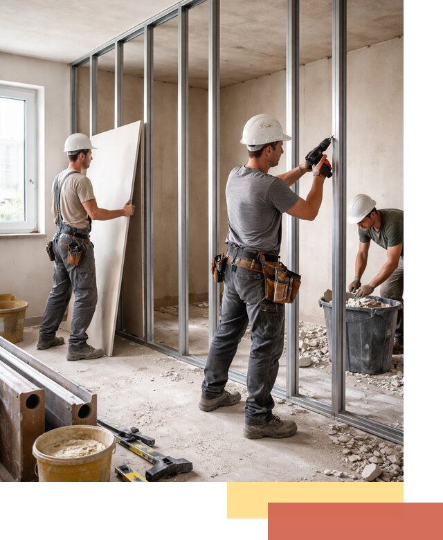 Перенос гипсокартонной перегородки в Карталах профессионально и быстро