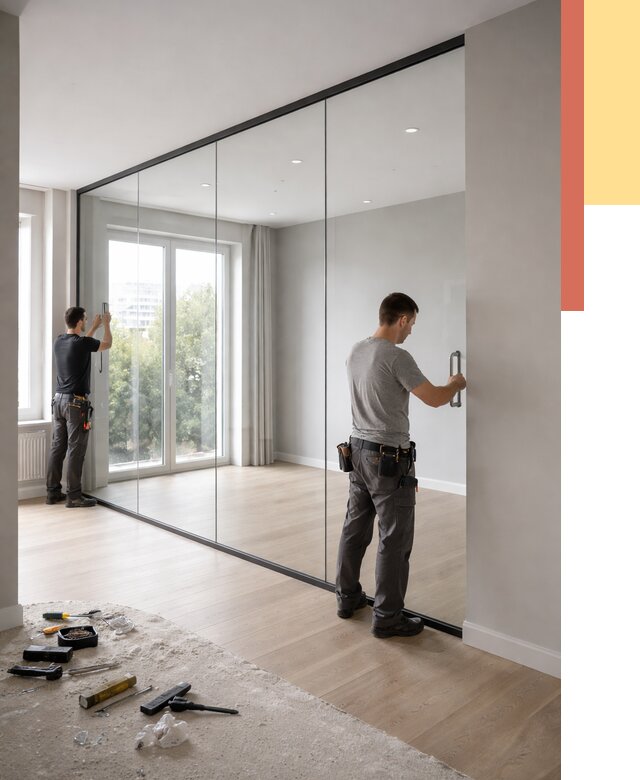 Изготовление стеклянных перегородок в Карталах от 12882 руб. под ключ | ОТДЕЛОЧНИК-Крт