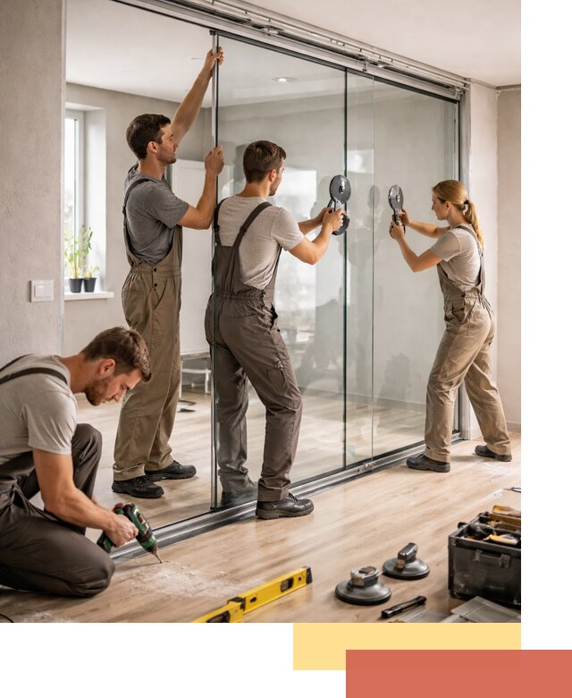 Изготовление стеклянных перегородок на заказ в Карталах