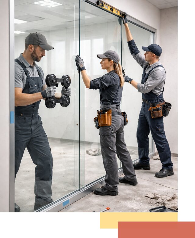 Профессиональный монтаж стеклянных перегородок в Карталах